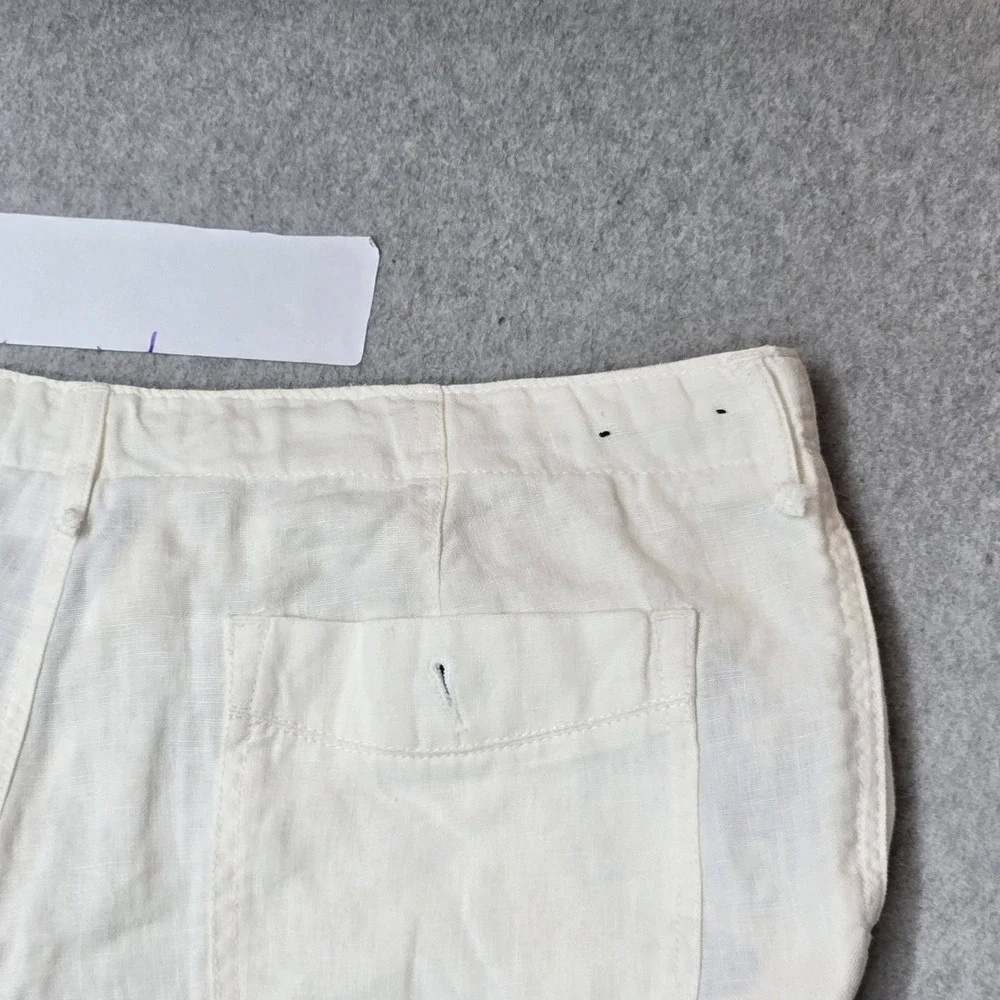 VINTAGE Cremieux Men Pants 36X32 White Linen Button Zipper 32
